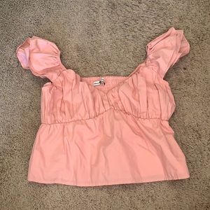 Ruffle Pink Poplin Top